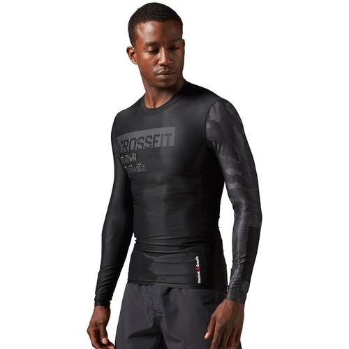 Textil Muži Trička s krátkým rukávem Reebok Sport Rcf LS Compression Shirt Černá
