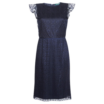 Textil Ženy Krátké šaty Lauren Ralph Lauren LACE CAP SLEEVE DRESS Tmavě modrá
