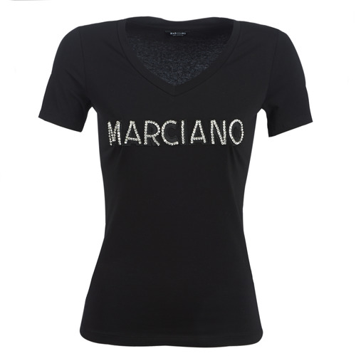 Textil Ženy Trička s krátkým rukávem Marciano LOGO PATCH CRYSTAL Černá