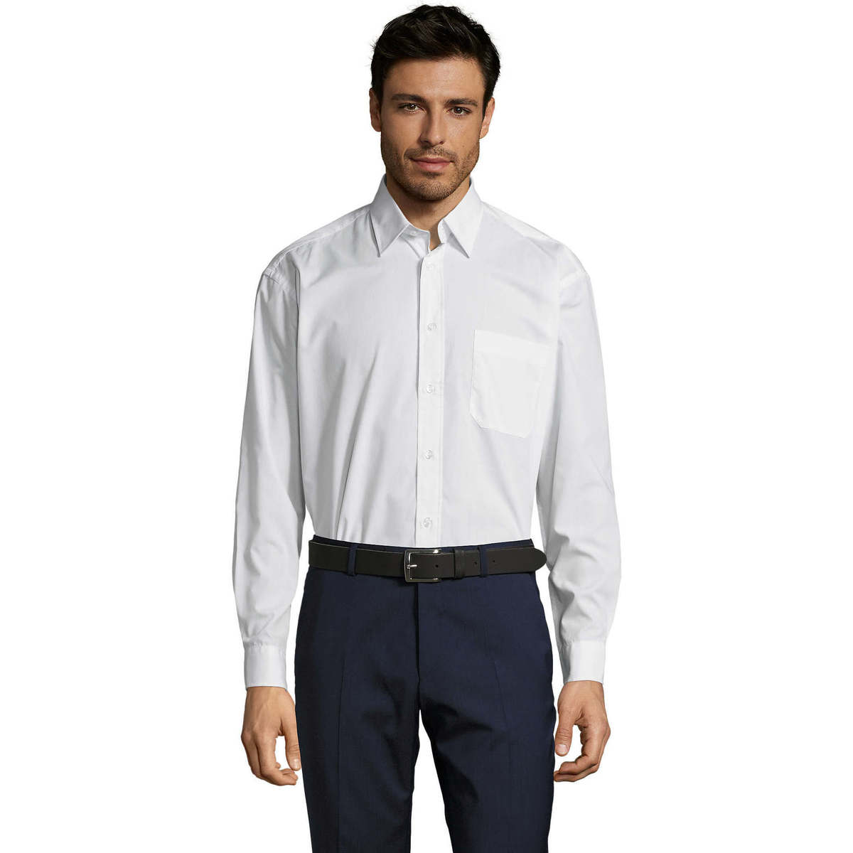 Textil Muži Košile s dlouhymi rukávy Sols BALTIMORE FASHION WORK Bílá