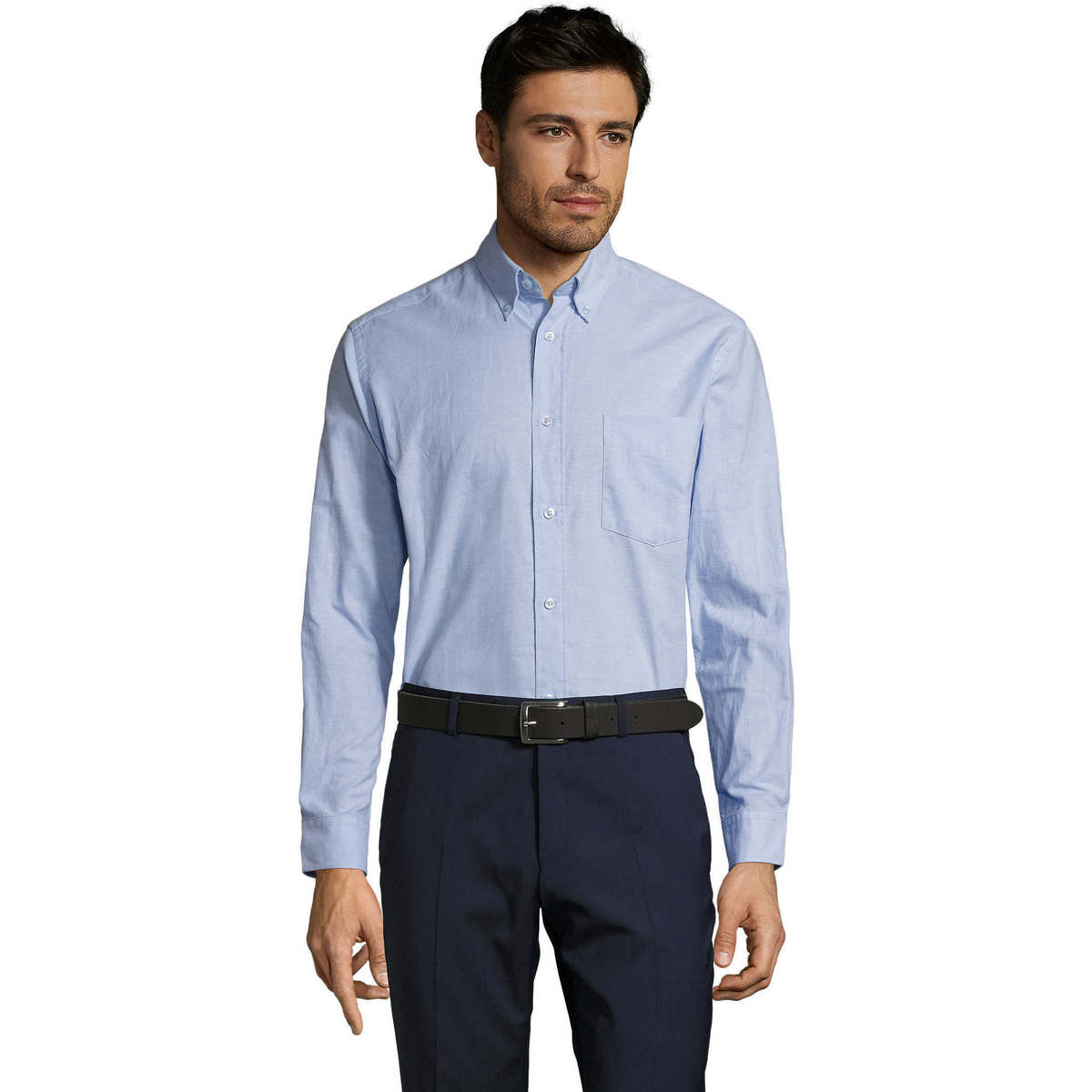 Textil Muži Košile s dlouhymi rukávy Sols BOSTON STYLE OXFORD Modrá