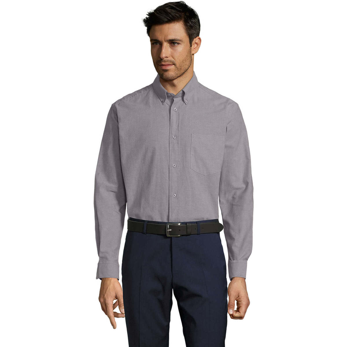 Textil Muži Košile s dlouhymi rukávy Sols BOSTON STYLE OXFORD Stříbrná       