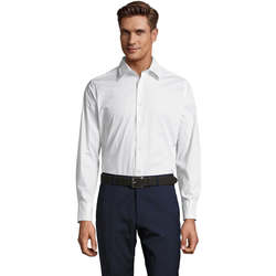 Textil Muži Košile s dlouhymi rukávy Sols BRIGHTON STRECH Bílá