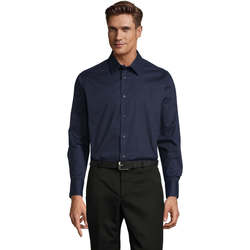 Textil Muži Košile s dlouhymi rukávy Sols BRIGHTON STRECH Modrá