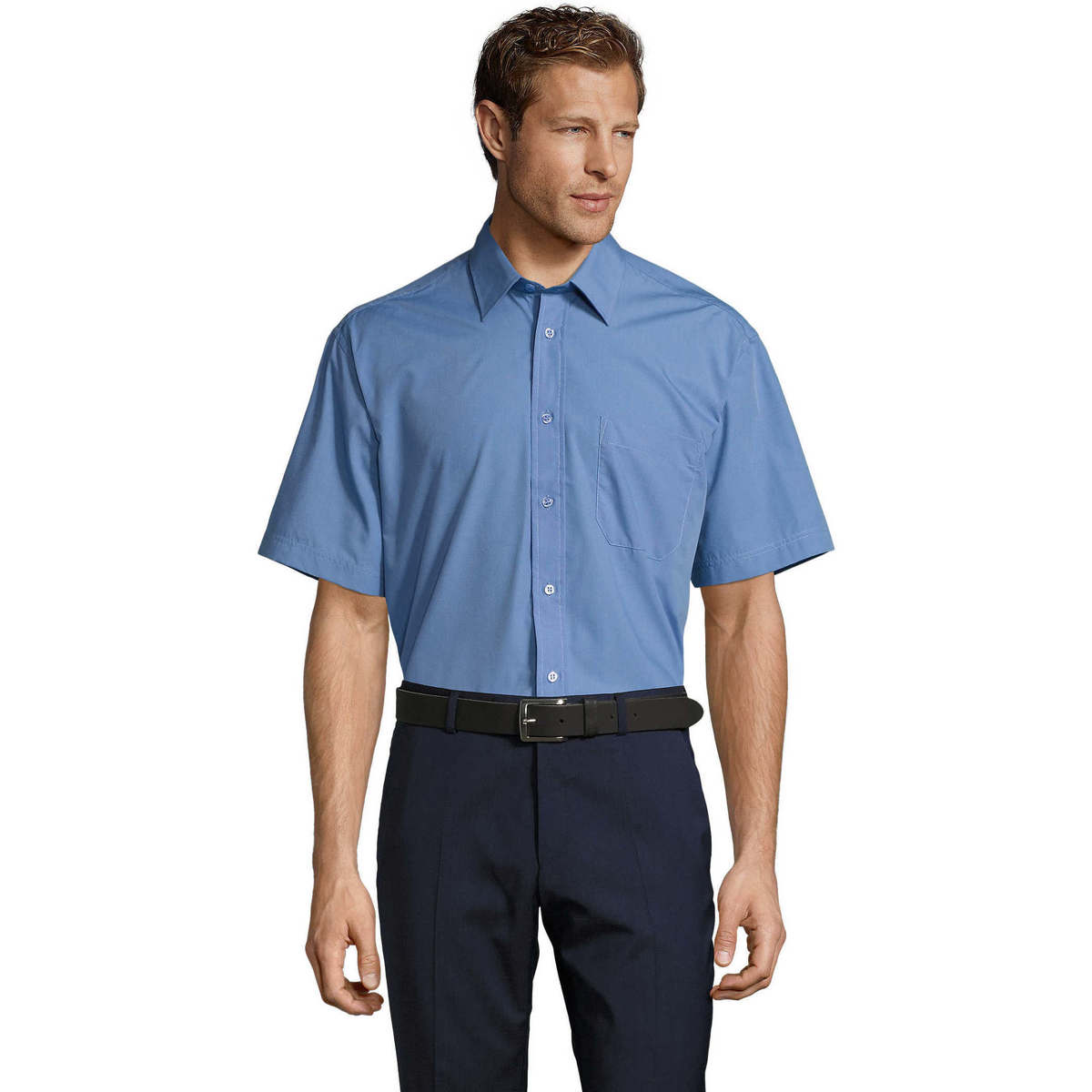 Textil Muži Košile s krátkými rukávy Sols BRISTOL MODERN WORK Modrá