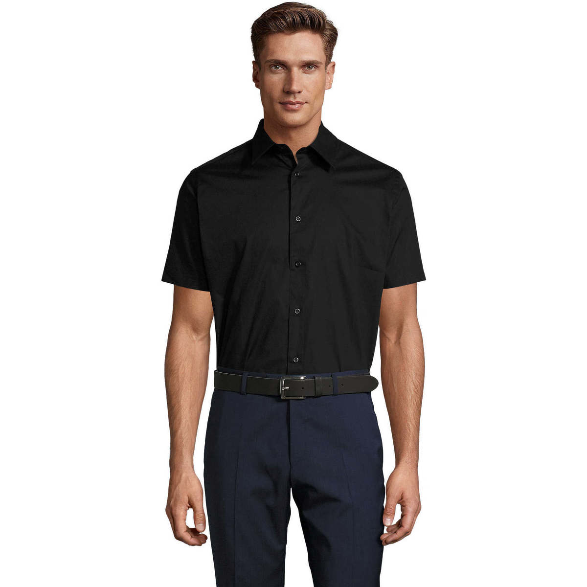Textil Muži Košile s krátkými rukávy Sols BROADWAY STRECH MODERN Černá