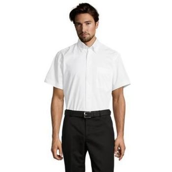 Textil Muži Košile s krátkými rukávy Sols BROOKLYN TWILL DAY Bílá