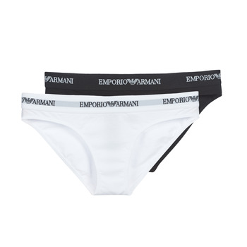 Spodní prádlo Ženy Kalhotky Emporio Armani CC317-PACK DE 2 Bílá / Černá