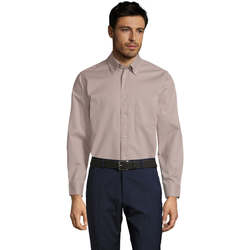 Textil Muži Košile s dlouhymi rukávy Sols BEL-AIR TWILL MEN Béžová