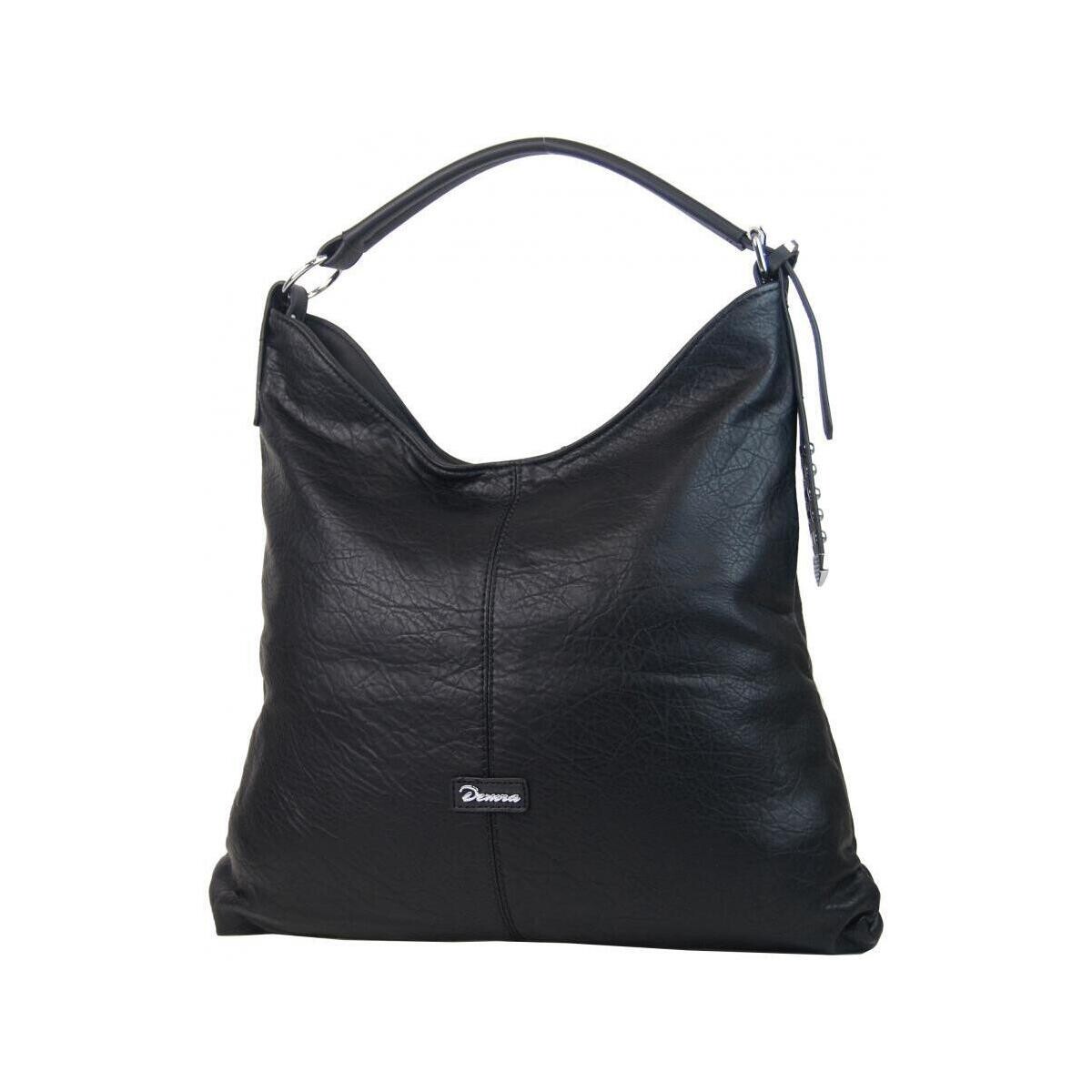 Taška Ženy Kabelky přes rameno Demra Moderní velká černá kombinovaná dámská kabelka 3753-DE Černá
