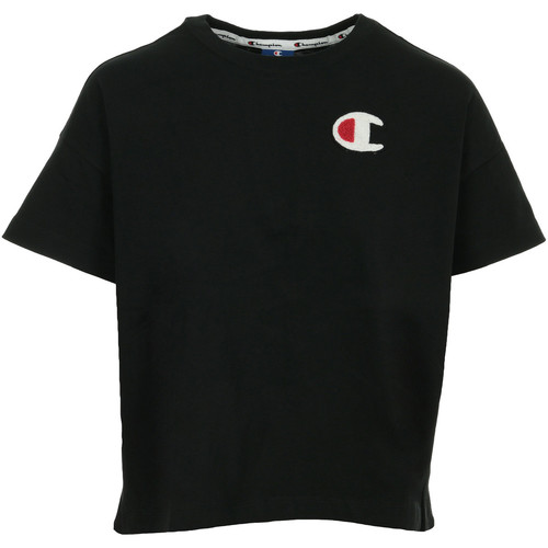 Textil Ženy Trička s krátkým rukávem Champion Crewneck T-shirt Cropped Černá