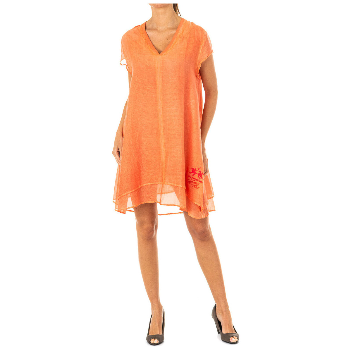 Textil Ženy Krátké šaty La Martina HWD007-06057 Oranžová