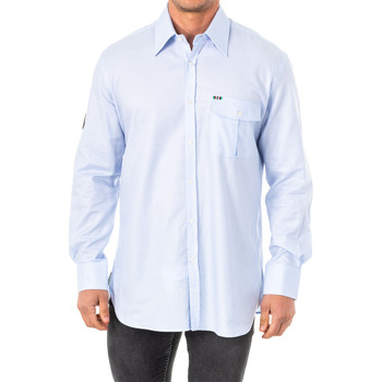 Textil Muži Košile s dlouhymi rukávy La Martina KMCJ01-C0112 Modrá