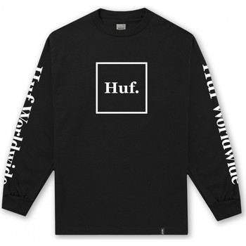 Textil Muži Trička s dlouhými rukávy Huf T-shirt domestic ls Černá