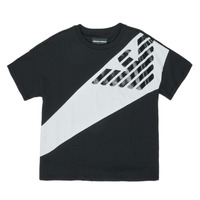 Textil Chlapecké Trička s krátkým rukávem Emporio Armani Blaise Černá / Bílá