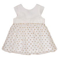 Textil Dívčí Krátké šaty Petit Bateau FAVORITE Bílá / Zlatá