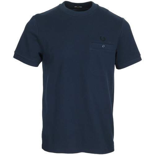 Textil Muži Trička s krátkým rukávem Fred Perry Pocket Detail Pique Shirt Modrá