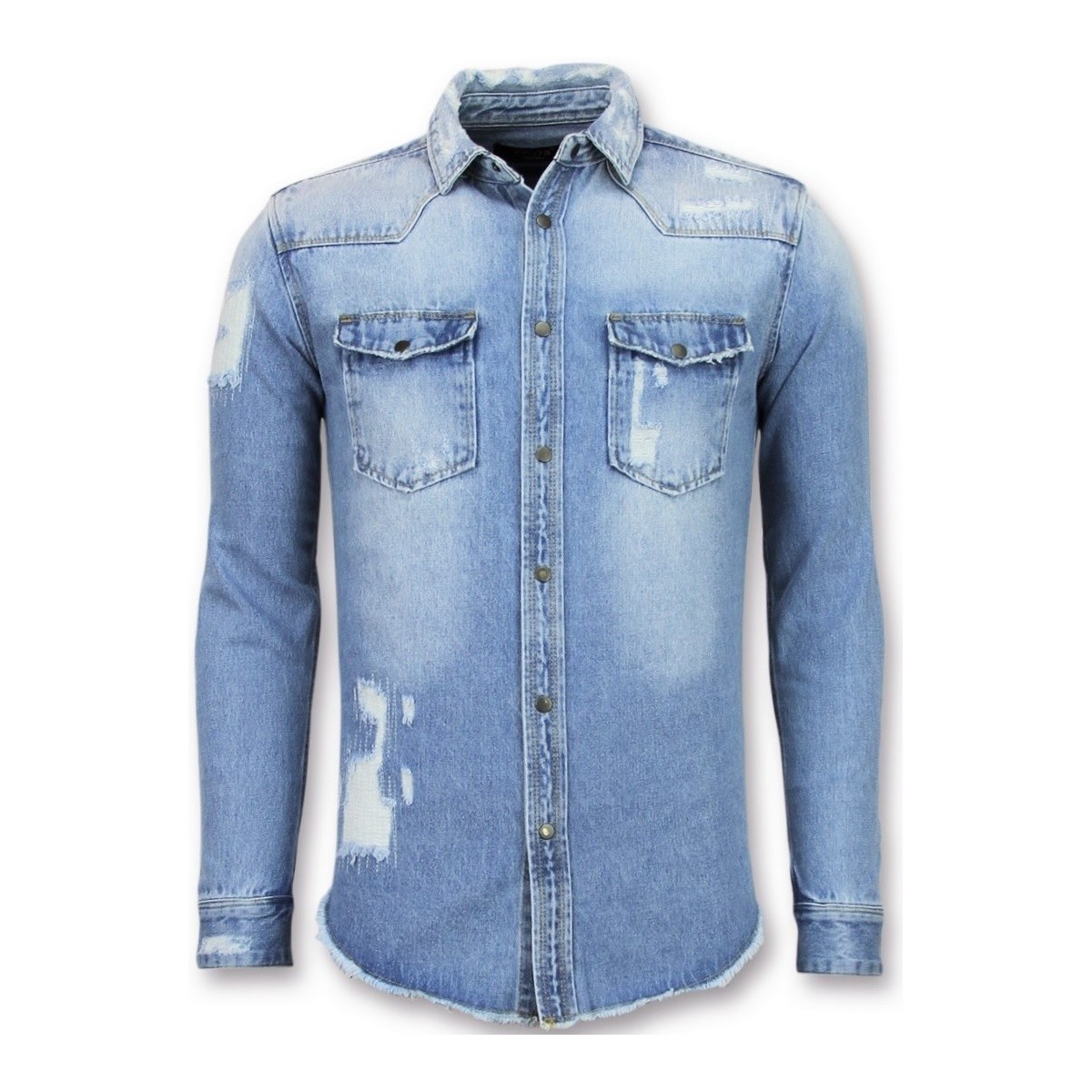 Textil Muži Košile s dlouhymi rukávy Enos 89401055 Modrá