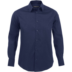 Textil Muži Košile s dlouhymi rukávy Sols BRIGHTON STRECH Modrá