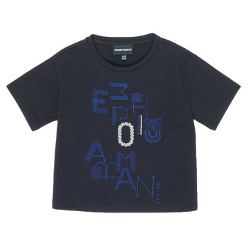 Textil Dívčí Trička s krátkým rukávem Emporio Armani 6H3T7R-2J4CZ-0926 Tmavě modrá