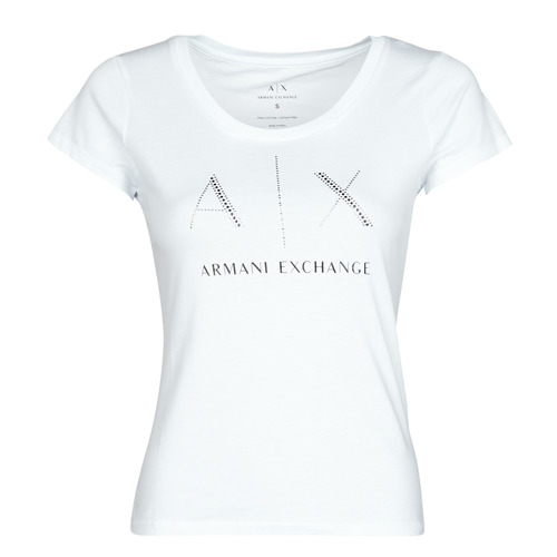 Textil Ženy Trička s krátkým rukávem Armani Exchange 8NYT83 Bílá