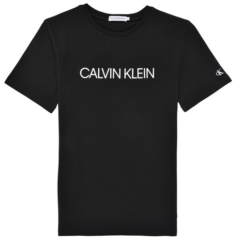 Textil Chlapecké Trička s krátkým rukávem Calvin Klein Jeans INSTITUTIONAL T-SHIRT Černá