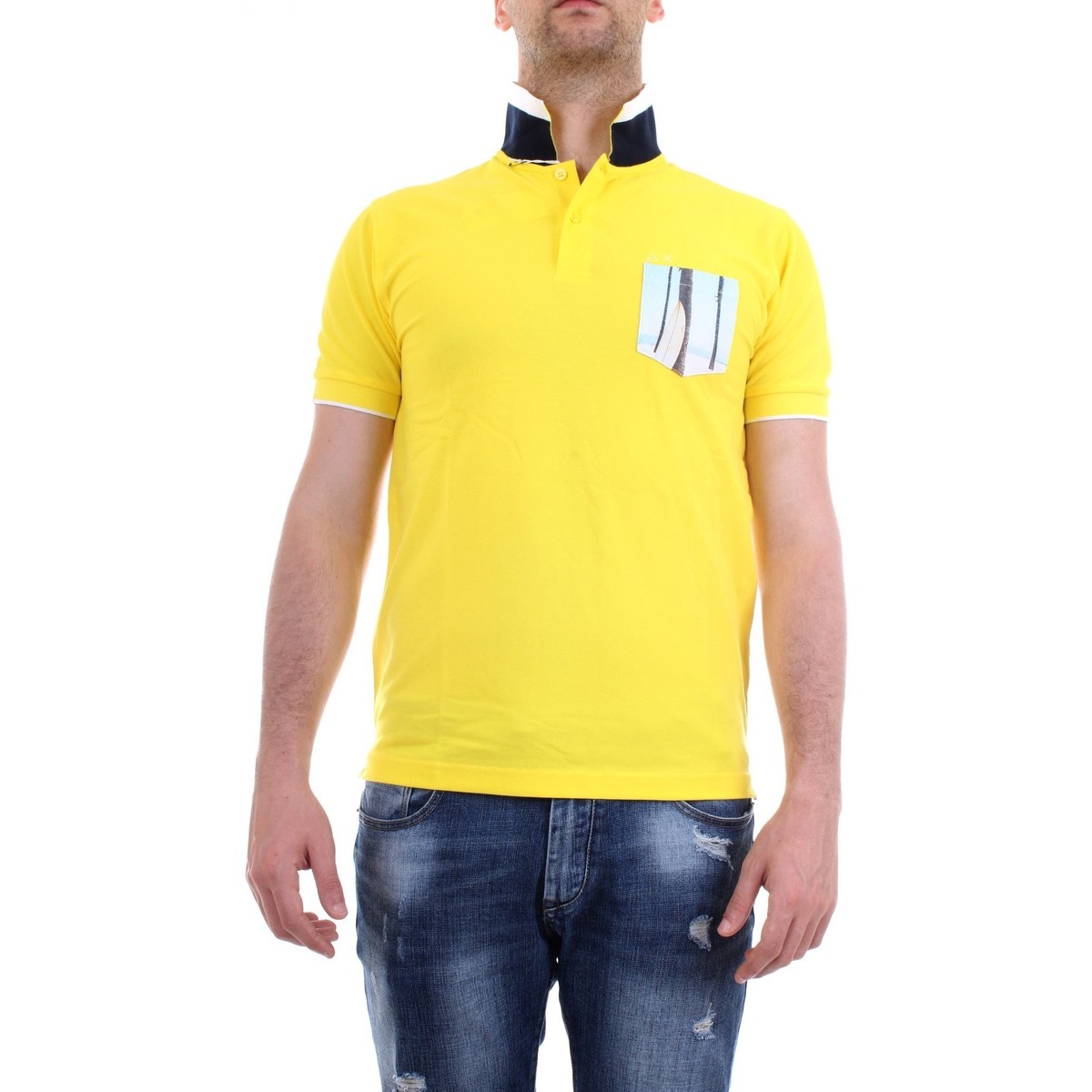 Textil Muži Polo s krátkými rukávy Sun68 A30118 Žlutá