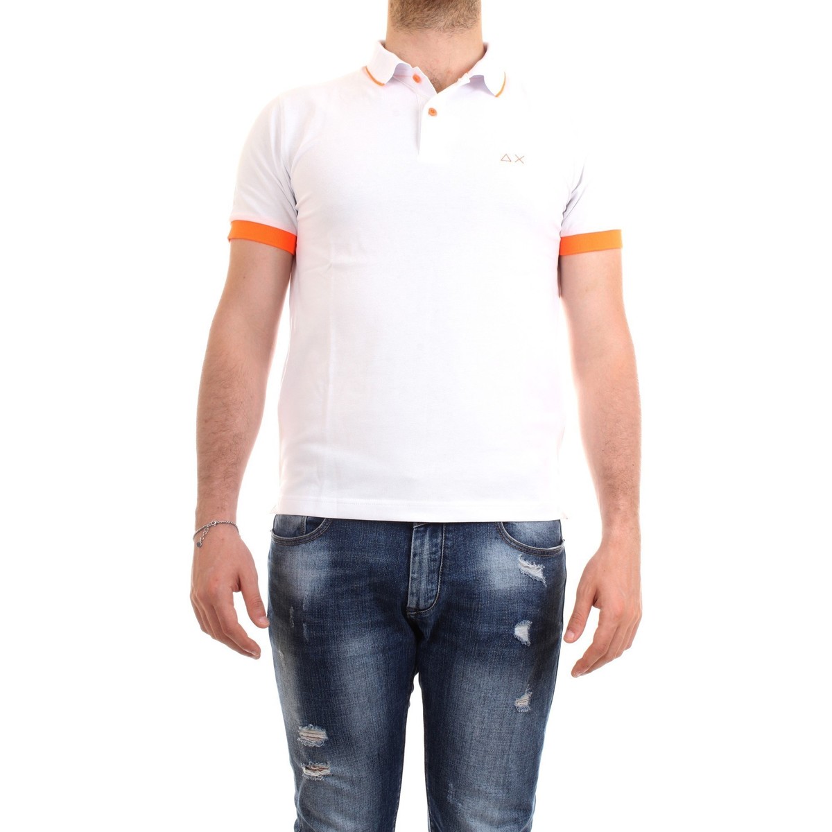 Textil Muži Polo s krátkými rukávy Sun68 A30114 Bílá