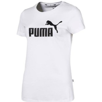 Textil Ženy Trička s krátkým rukávem Puma Ess Logo Tee Bílá