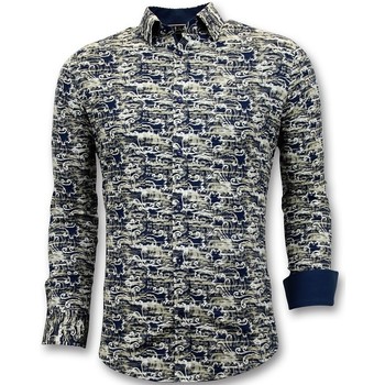 Textil Muži Košile s dlouhymi rukávy Tony Backer 111519589 Modrá