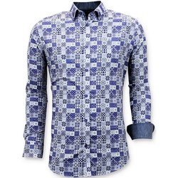 Textil Muži Košile s dlouhymi rukávy Tony Backer 111520288 Modrá