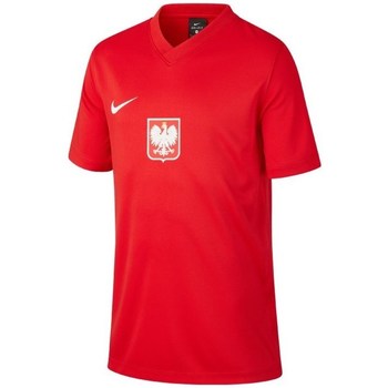 Textil Chlapecké Trička s krátkým rukávem Nike JR Polska Breathe Football Červená