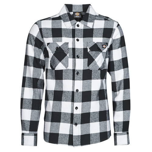 Textil Muži Košile s dlouhymi rukávy Dickies NEW SACRAMENTO SHIRT BLACK Černá / Bílá