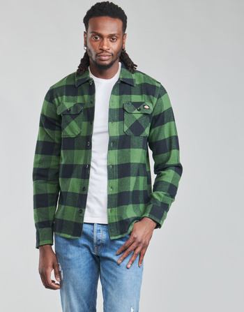Textil Muži Košile s dlouhymi rukávy Dickies NEW SACRAMENTO SHIRT PINE GREEN Khaki / Černá