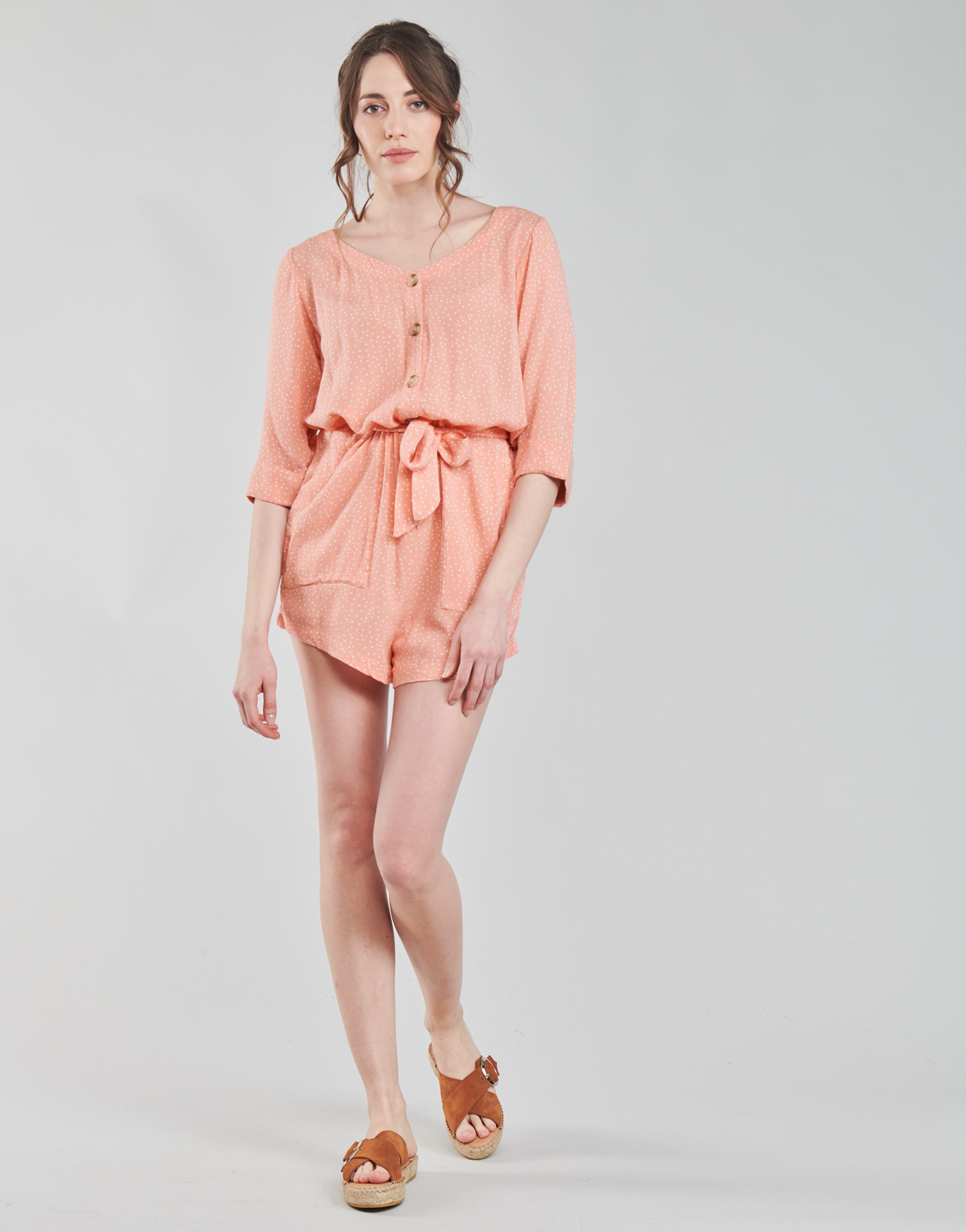 Textil Ženy Overaly / Kalhoty s laclem Rip Curl TALLOWS SPOT ROMPER Oranžová