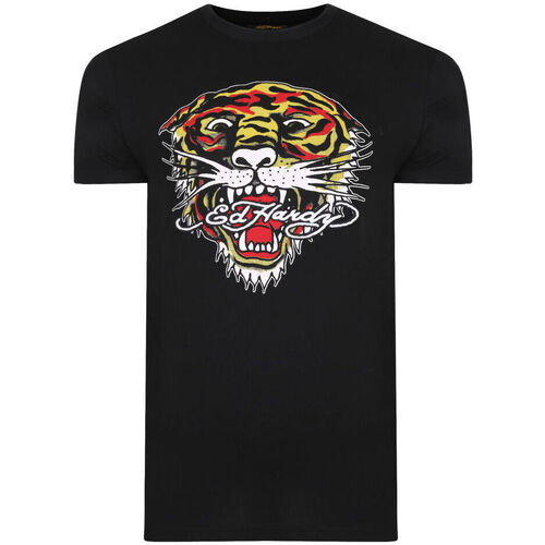 Textil Muži Trička s krátkým rukávem Ed Hardy Mt-tiger t-shirt Černá