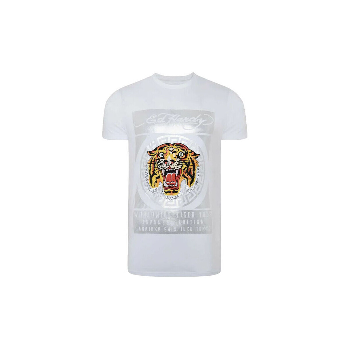Textil Muži Trička s krátkým rukávem Ed Hardy Tile-roar t-shirt Bílá