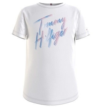 Textil Dívčí Trička s krátkým rukávem Tommy Hilfiger KG0KG05870-YBR Bílá