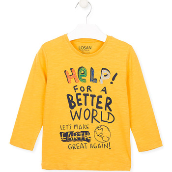 Textil Děti Trička s dlouhými rukávy Losan 025-1005AL Žlutá