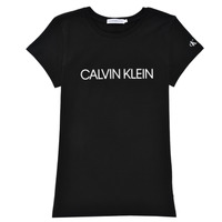 Textil Dívčí Trička s krátkým rukávem Calvin Klein Jeans INSTITUTIONAL T-SHIRT Černá