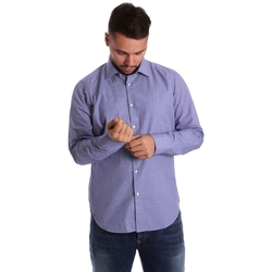Textil Muži Košile s dlouhymi rukávy Gmf 972160/04 Modrý