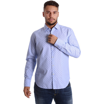 Textil Muži Košile s dlouhymi rukávy Gmf 965 972158/01 Modrá