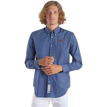 Textil Muži Košile s dlouhymi rukávy La Martina OMC015 PP461 Modrá