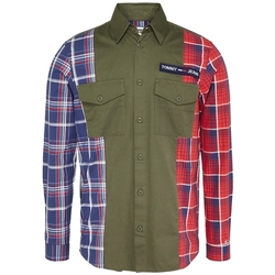 Textil Muži Košile s dlouhymi rukávy Tommy Jeans DM0DM07513 Zelená