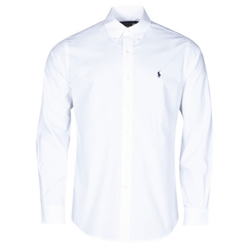 Textil Muži Košile s dlouhymi rukávy Polo Ralph Lauren CHEMISE AJUSTEE EN POPLINE DE COTON COL BOUTONNE  LOGO PONY PLAY Bílá