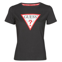 Textil Ženy Trička s krátkým rukávem Guess SS CN ORIGINAL TEE Černá