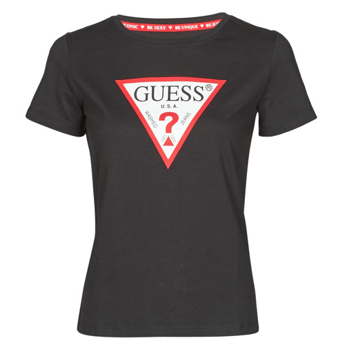 Textil Ženy Trička s krátkým rukávem Guess SS CN ORIGINAL TEE Černá