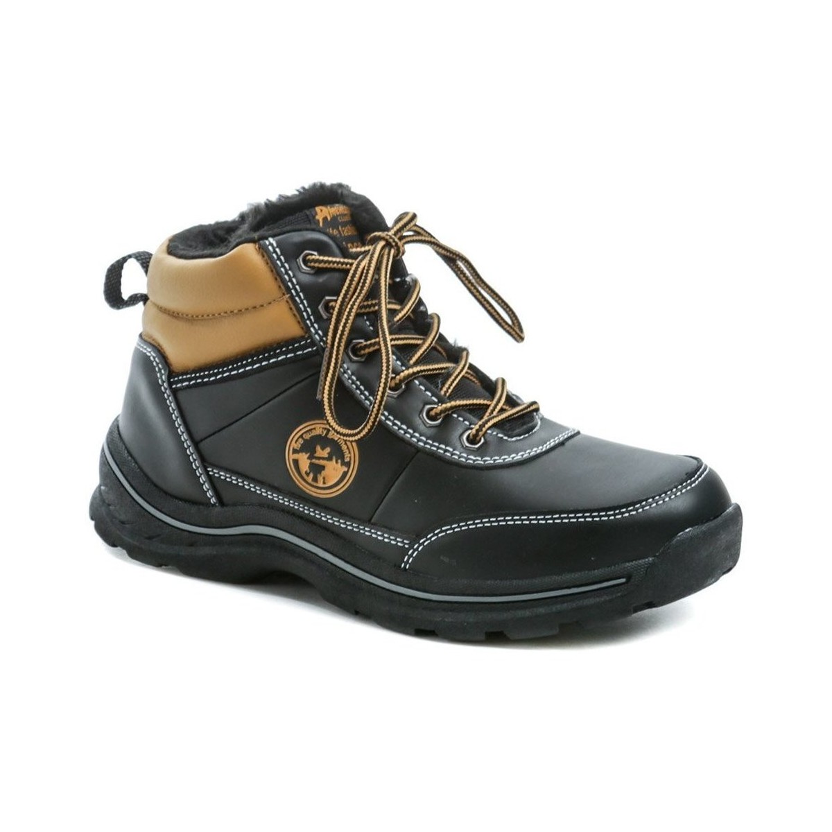 Levně American Club Kotníkové boty Dětské ES46-19 černé zimní dětské boty Černá