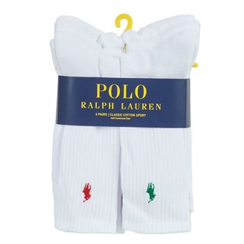 Spodní prádlo Muži Sportovní ponožky  Polo Ralph Lauren ASX110 6 PACK COTTON Bílá