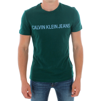 Textil Muži Trička s krátkým rukávem Calvin Klein Jeans J30J307856 383 GREEN Verde oscuro